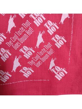 Vintage Cowboy Hanky Bandana Hiram Walker Sons T.Q. Hot! Schnapps Bandana 21x21